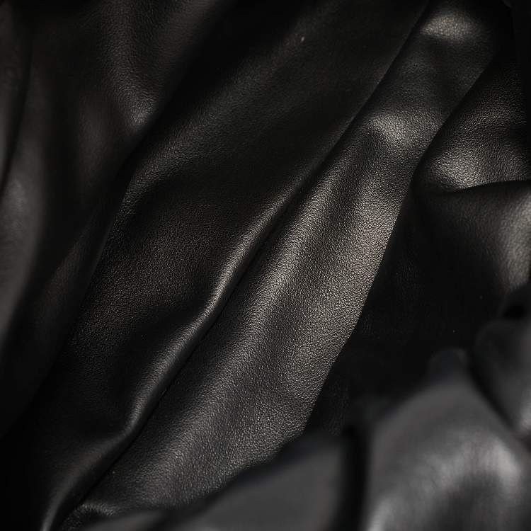 Pre Owned Bottega Veneta Black Leather The Chain Pouch Bag