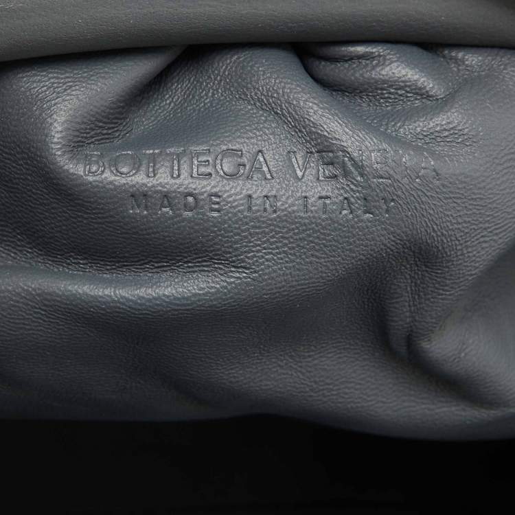 Pre Owned Bottega Veneta Grey Intrecciato Leather Teen Pouch Clutch