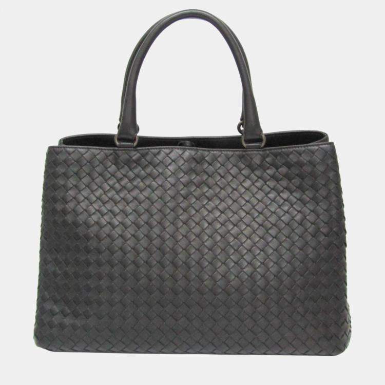 Pre Owned Bottega Veneta Black Intrecciato Leather Handbag