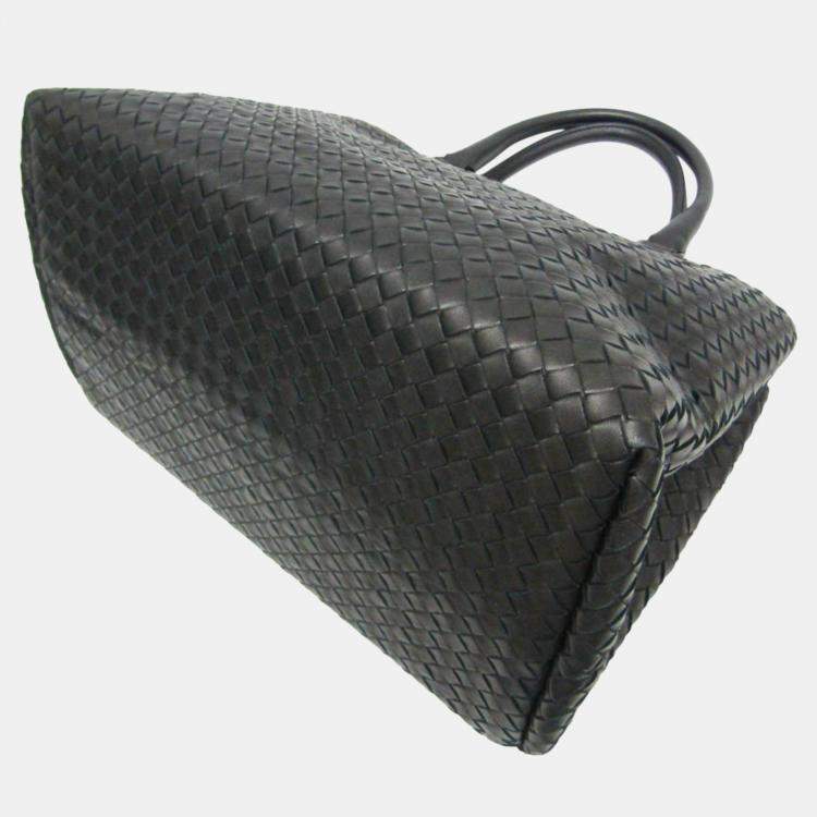 Pre Owned Bottega Veneta Black Intrecciato Leather Handbag