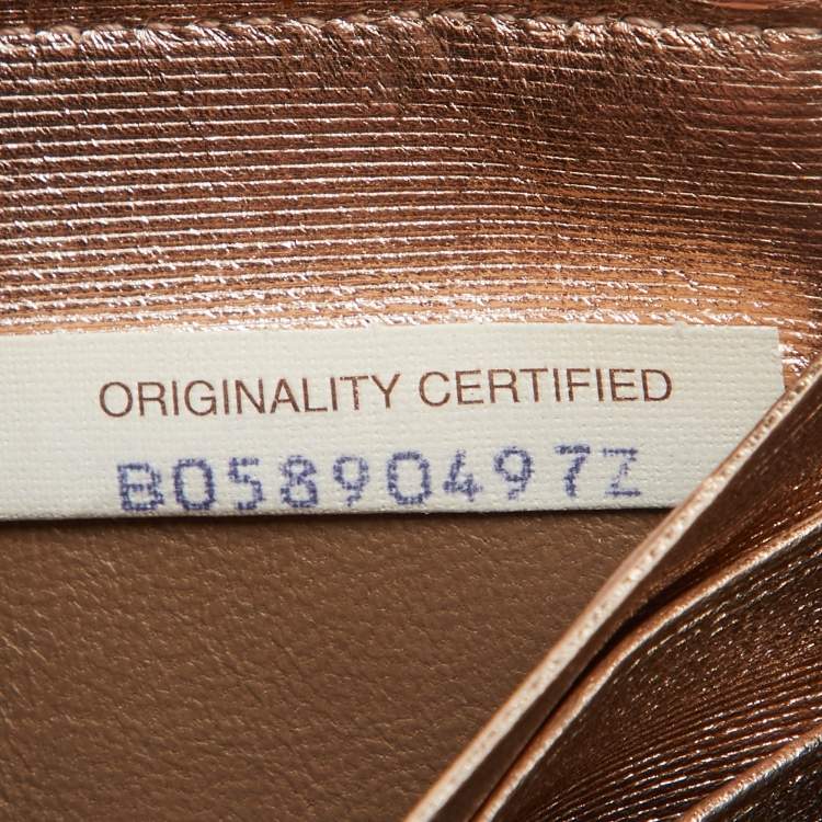 Pre Owned Bottega Veneta Metallic Intrecciato Leather Zip Around Wallet