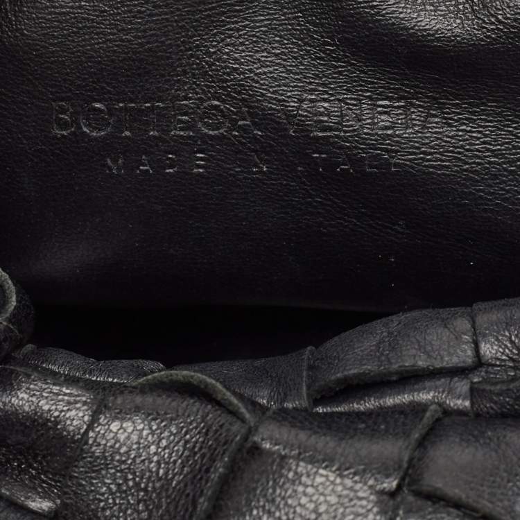 Pre Owned Bottega Veneta Black Intrecciato Leather Mini Jodie Bag