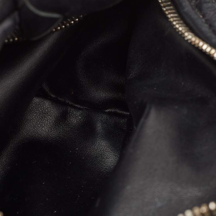 Pre Owned Bottega Veneta Black Intrecciato Leather Mini Jodie Bag