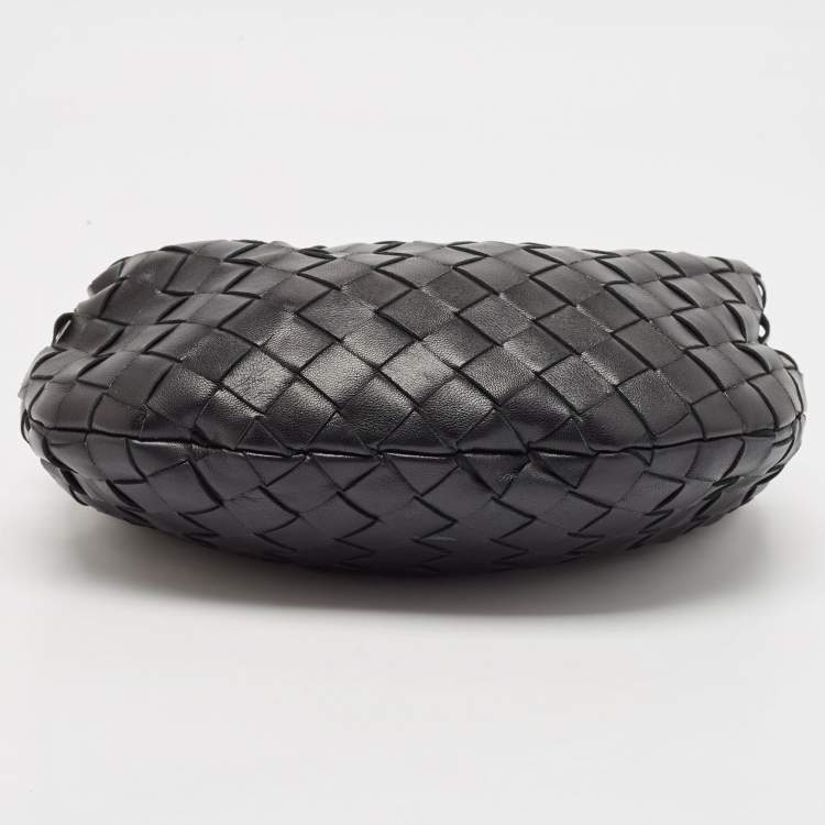 Pre Owned Bottega Veneta Black Intrecciato Leather Mini Jodie Bag