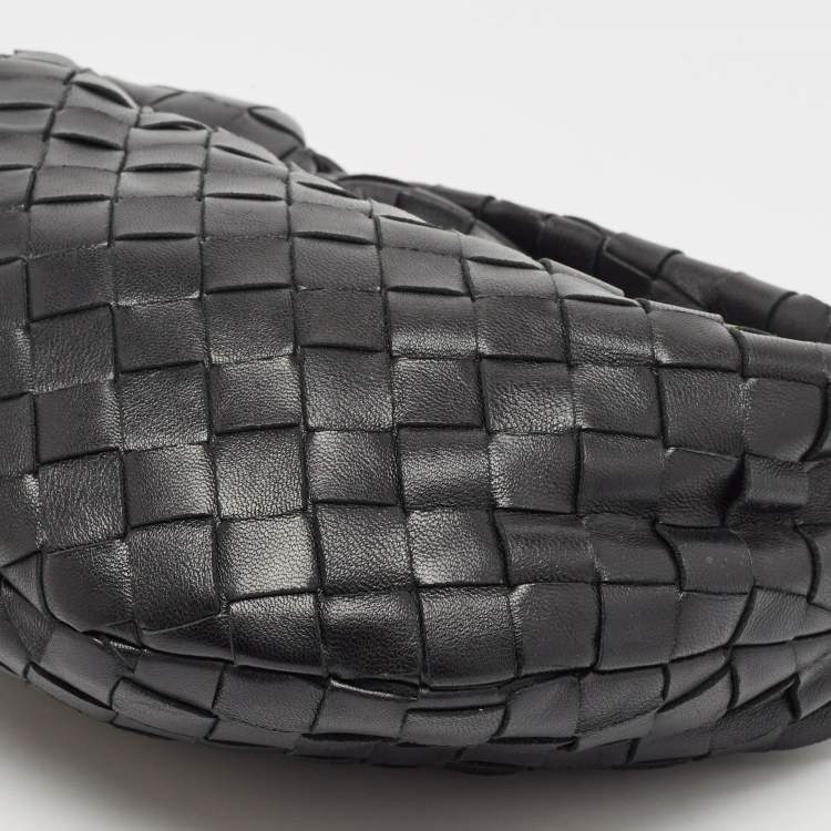 Pre Owned Bottega Veneta Black Intrecciato Leather Mini Jodie Bag