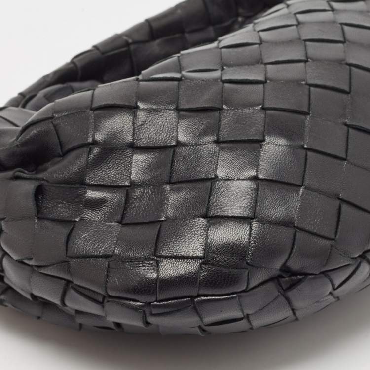 Pre Owned Bottega Veneta Black Intrecciato Leather Mini Jodie Bag