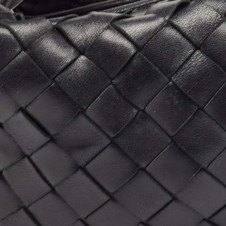 Pre Owned Bottega Veneta Black Intrecciato Leather Mini Jodie Bag