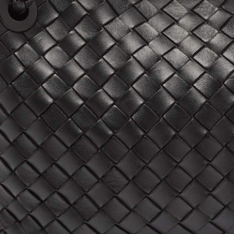 Pre Owned Bottega Veneta Black Intrecciato Leather Medium Andiamo Top Handle Bag