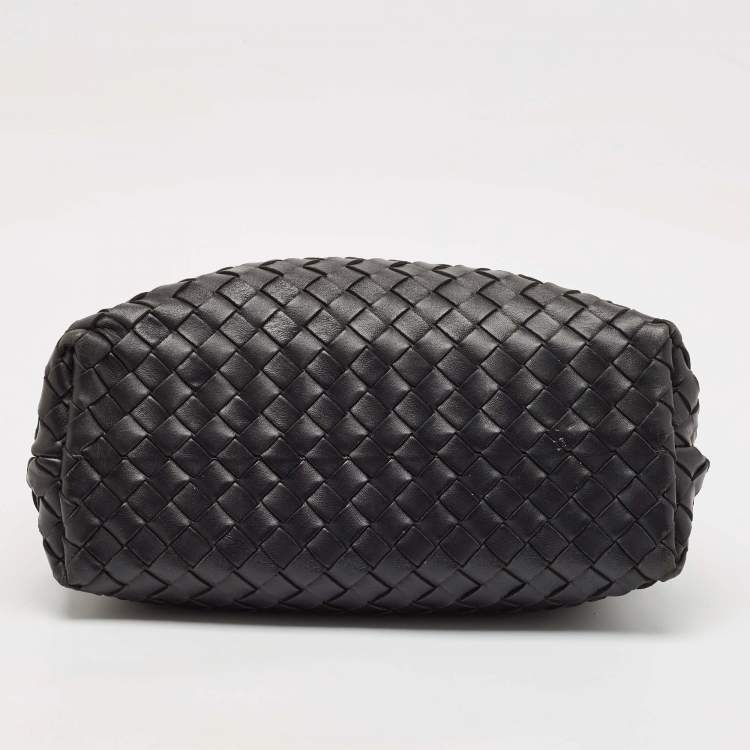 Pre Owned Bottega Veneta Black Intrecciato Leather Medium Andiamo Top Handle Bag