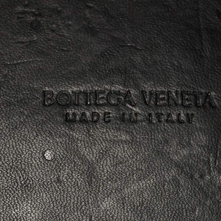 Pre Owned Bottega Veneta Black Intrecciato Leather Medium Andiamo Top Handle Bag