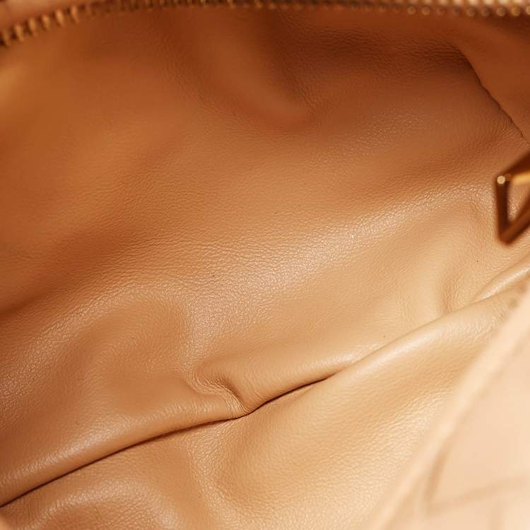Pre Owned Bottega Veneta Beige Intrecciato Leather Mini Jodie Hobo