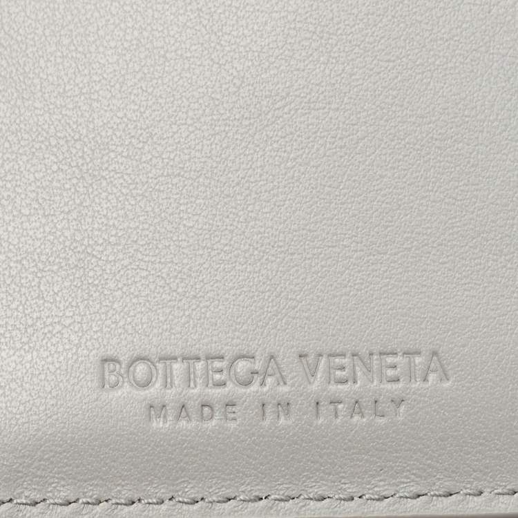 Pre Owned Bottega Veneta Grey Intrecciato Leather French Wallet