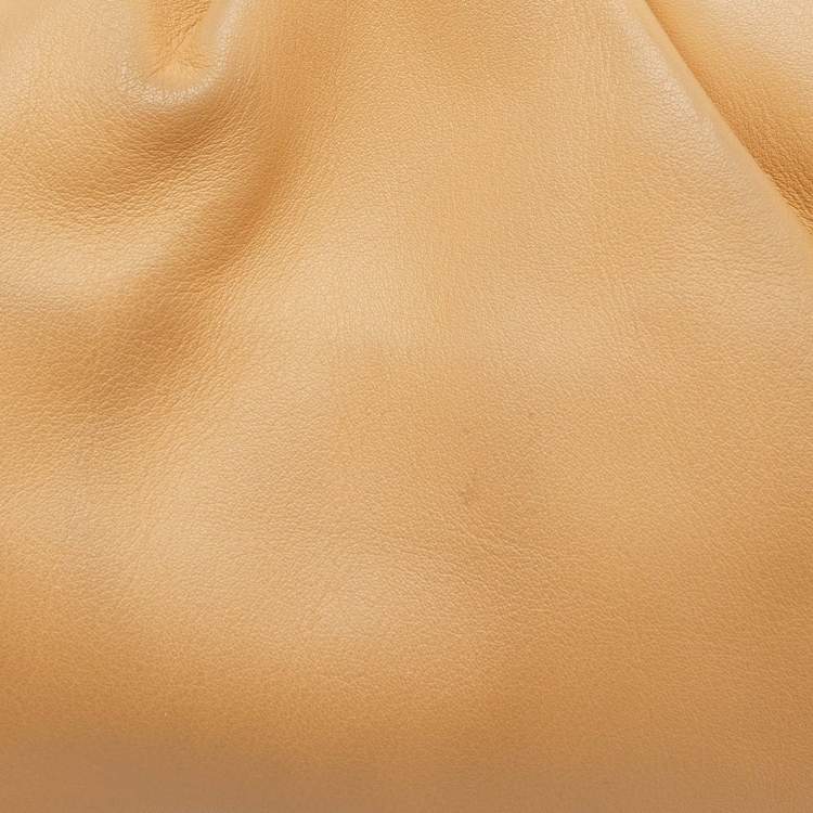 Pre Owned Bottega Veneta Beige Leather Mini Pouch Clutch
