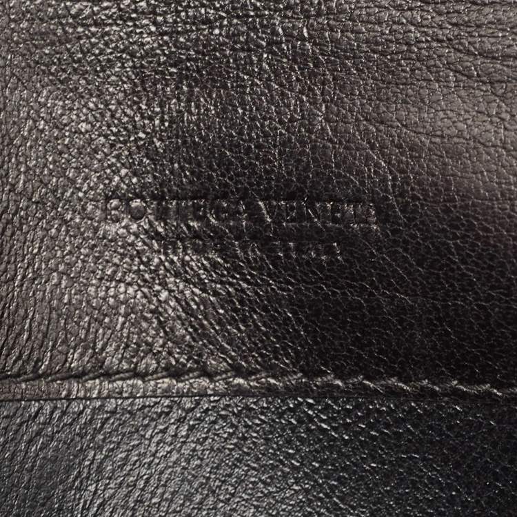 Pre Owned Bottega Veneta Black Intrecciato Leather Continental Flap Wallet