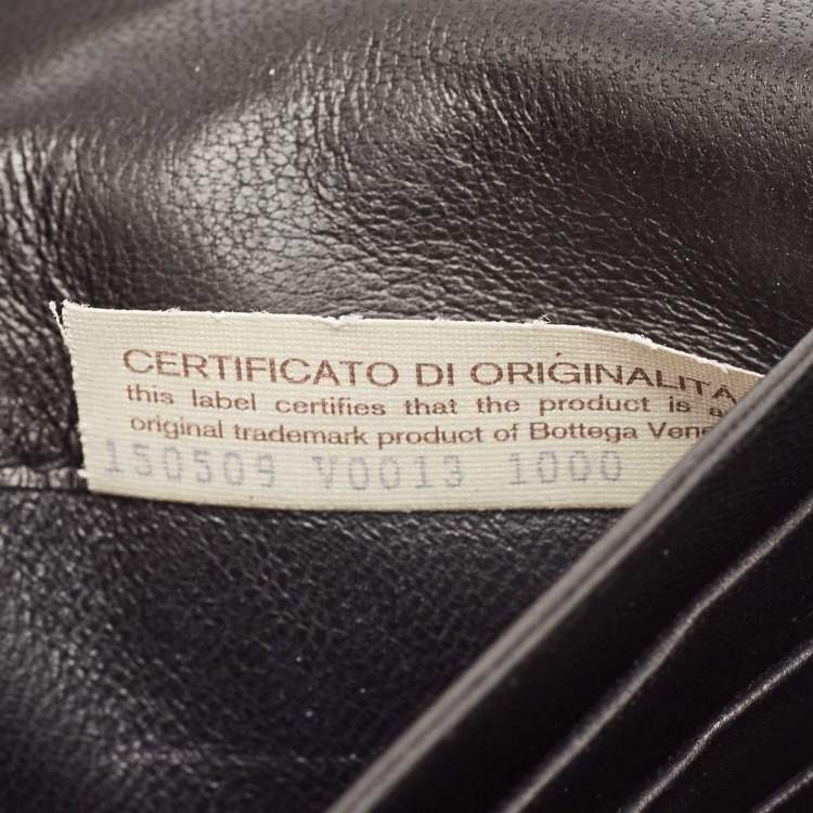 Pre Owned Bottega Veneta Black Intrecciato Leather Continental Flap Wallet