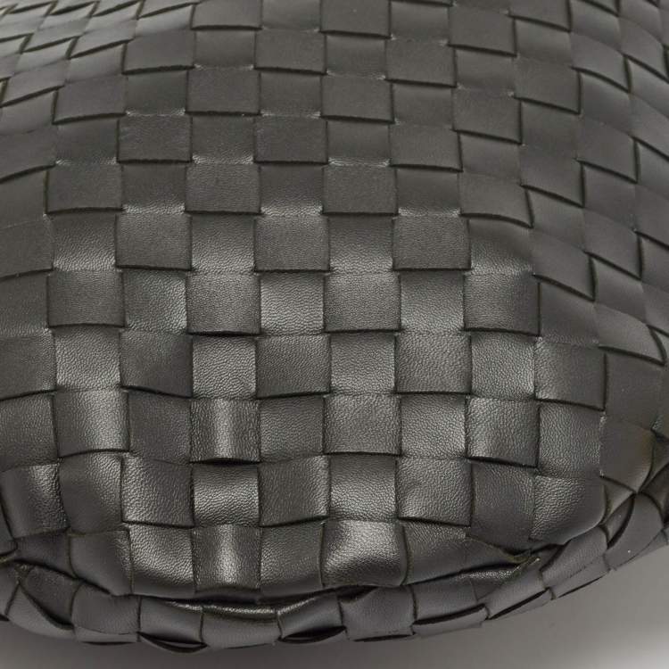 Pre Owned Bottega Veneta Black Intrecciato Leather Medium Solstice Hobo