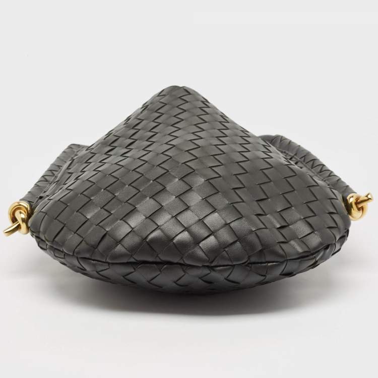 Pre Owned Bottega Veneta Black Intrecciato Leather Medium Solstice Hobo