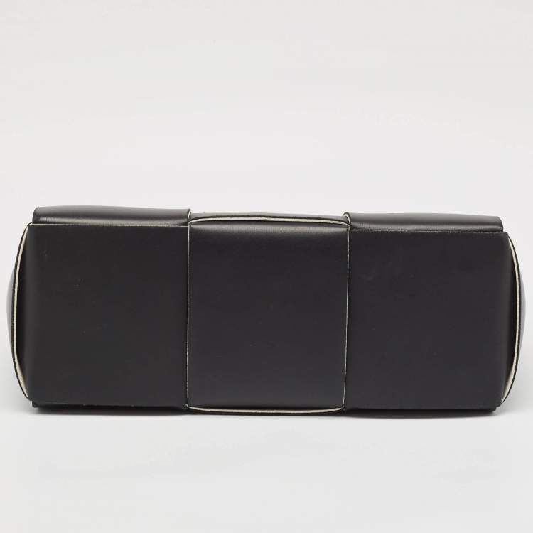 Pre Owned Bottega Veneta Black Intreccio Leather Small Arco Tote