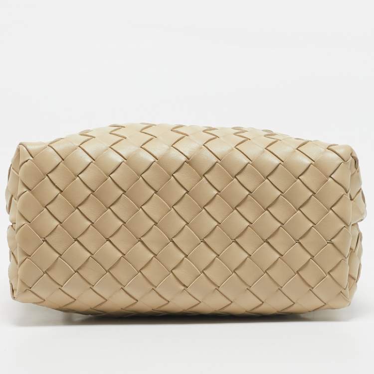 Pre Owned Bottega Veneta Cream Intrecciato Leather Small Andiamo Tote
