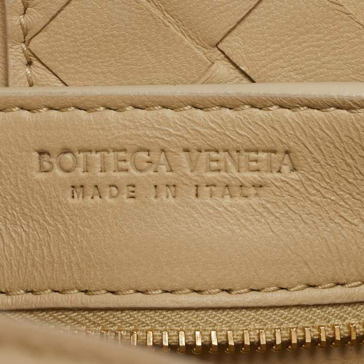 Pre Owned Bottega Veneta Cream Intrecciato Leather Small Andiamo Tote