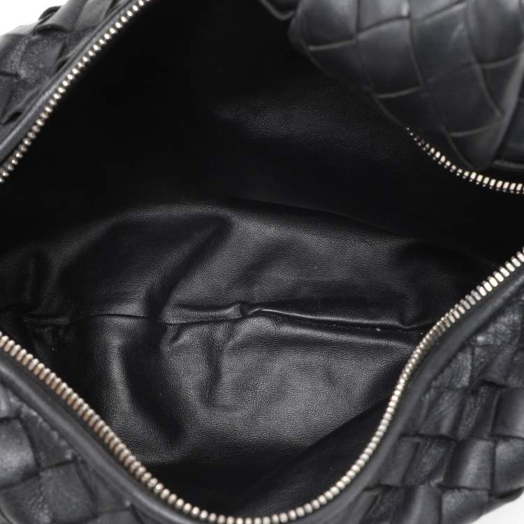 Pre Owned Bottega Veneta Black Intrecciato Leather Teen Jodie Hobo