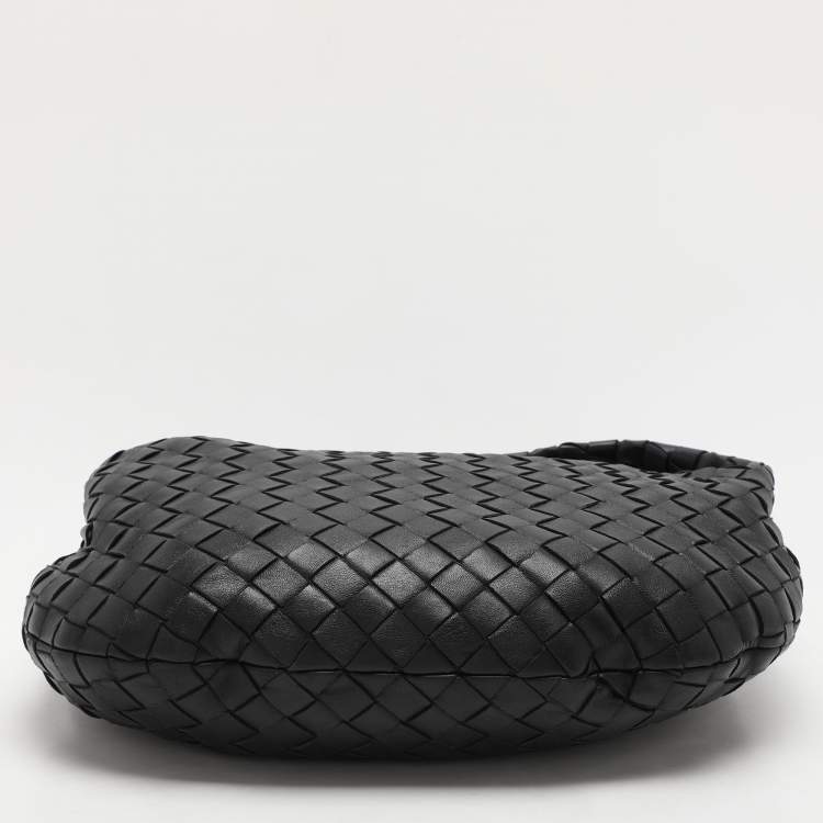 Pre Owned Bottega Veneta Black Intrecciato Leather Teen Jodie Hobo