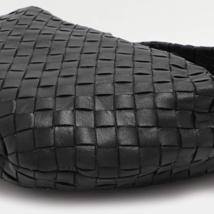 Pre Owned Bottega Veneta Black Intrecciato Leather Teen Jodie Hobo