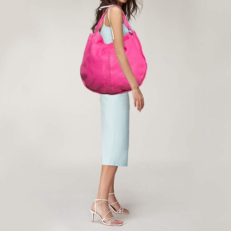 Pre Owned Bottega Veneta Pink Intrecciato Leather Cervo Hobo