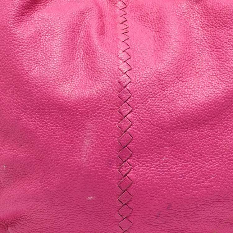 Pre Owned Bottega Veneta Pink Intrecciato Leather Cervo Hobo