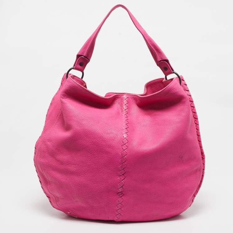 Pre Owned Bottega Veneta Pink Intrecciato Leather Cervo Hobo