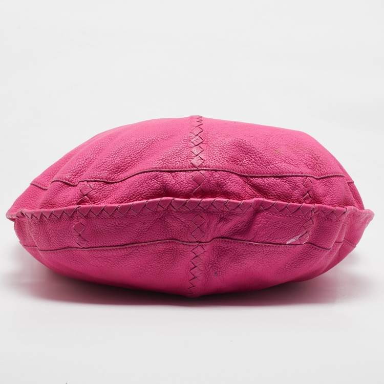 Pre Owned Bottega Veneta Pink Intrecciato Leather Cervo Hobo
