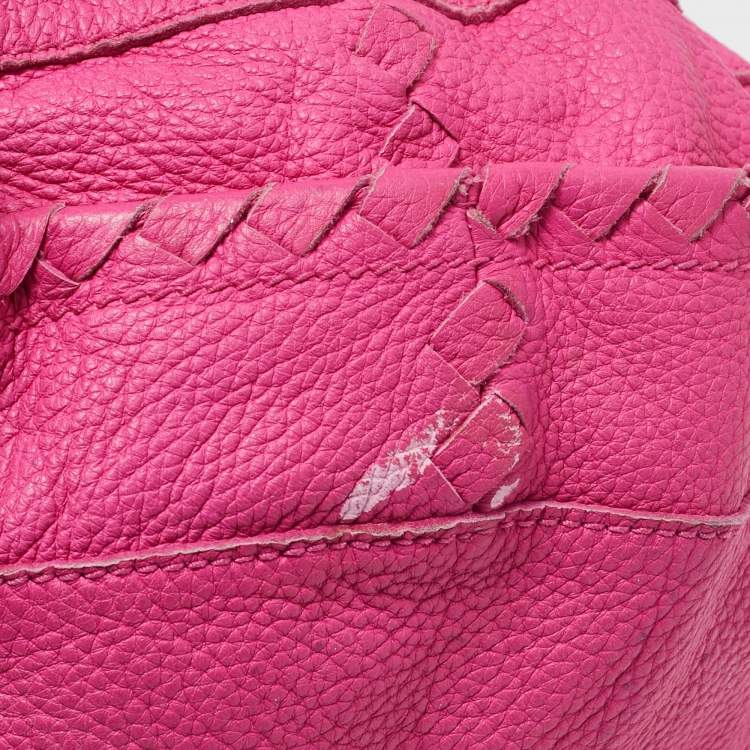 Pre Owned Bottega Veneta Pink Intrecciato Leather Cervo Hobo