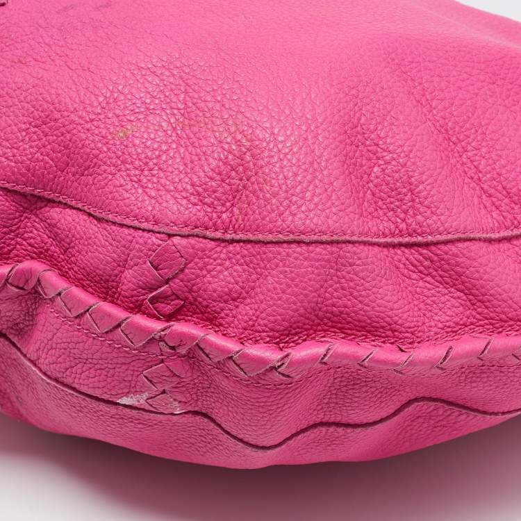 Pre Owned Bottega Veneta Pink Intrecciato Leather Cervo Hobo