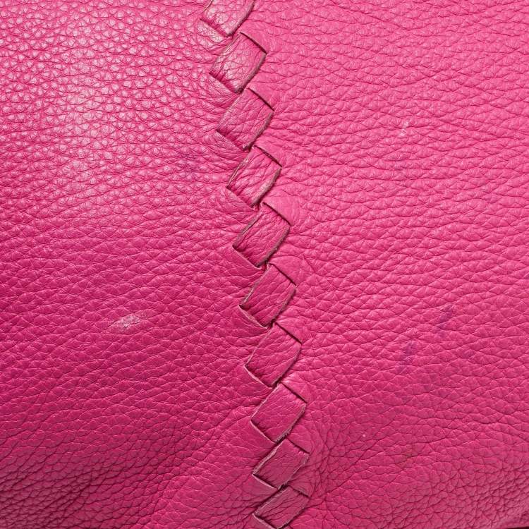 Pre Owned Bottega Veneta Pink Intrecciato Leather Cervo Hobo