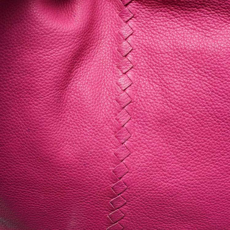 Pre Owned Bottega Veneta Pink Intrecciato Leather Cervo Hobo
