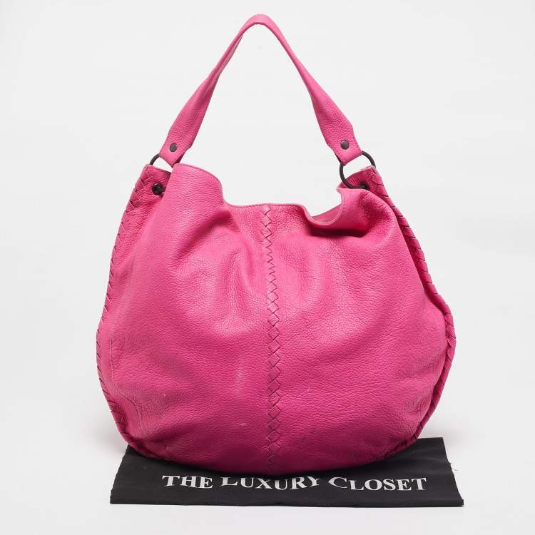 Pre Owned Bottega Veneta Pink Intrecciato Leather Cervo Hobo