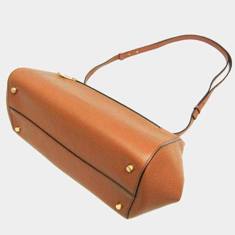 Pre Owned Bottega Veneta Camel Leather Palmerath Angle Shoulder Bag