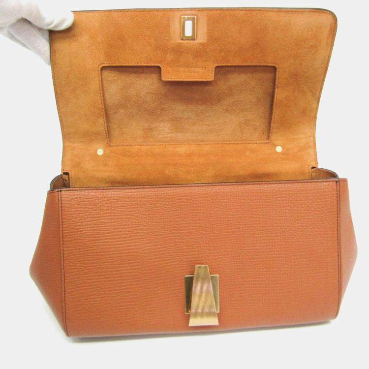 Pre Owned Bottega Veneta Camel Leather Palmerath Angle Shoulder Bag