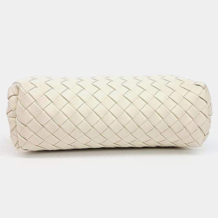 مملوكة مسبقًا Bottega Veneta Ivory Leather Lauren 1980 Clutch Bag