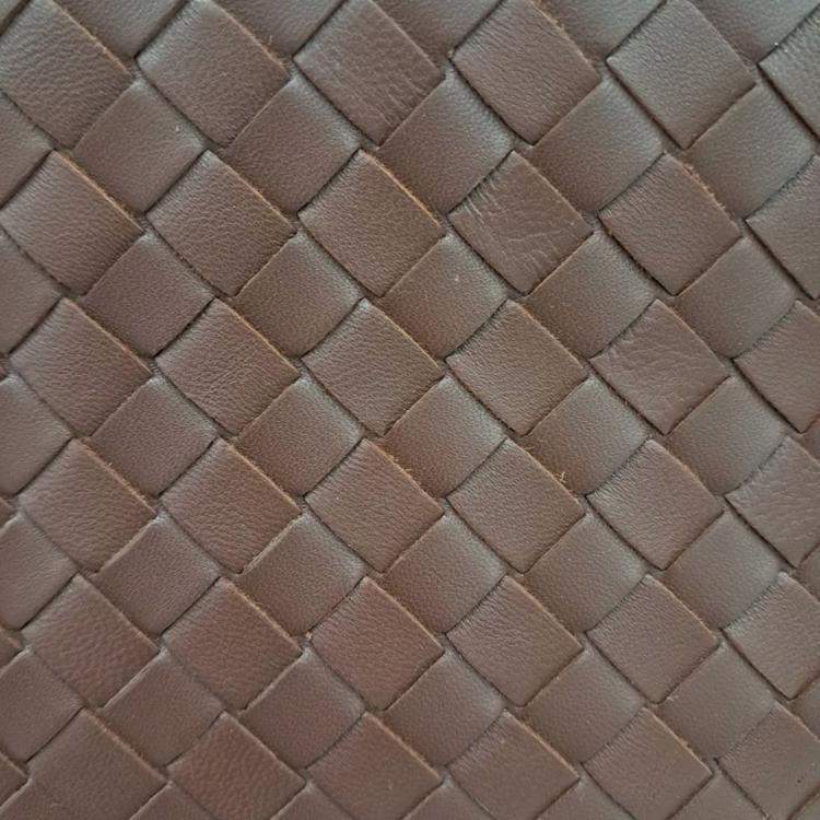 Pre Owned Bottega Veneta Brown Leather Mesh Clutch