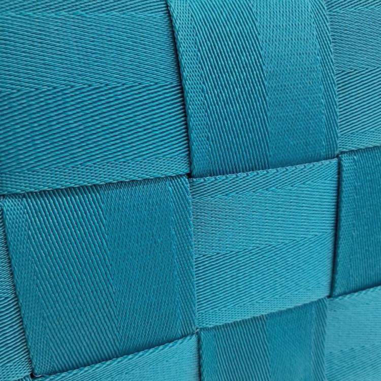 Pre Owned Bottega Veneta Blue Fabric Web Cassette Bag
