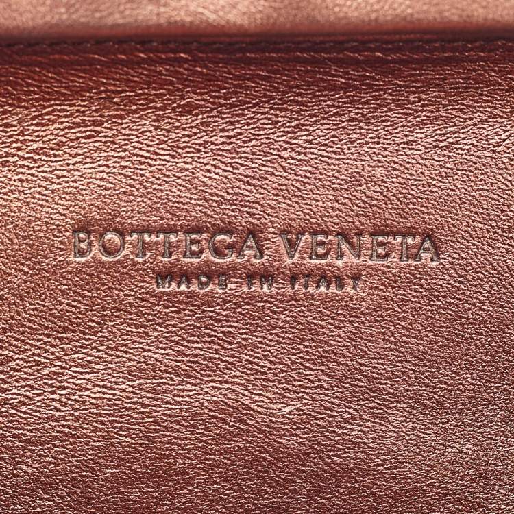 Pre Owned Bottega Veneta Brown Leather Knot Clutch