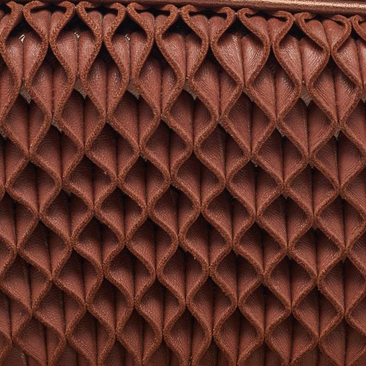 Pre Owned Bottega Veneta Brown Leather Knot Clutch