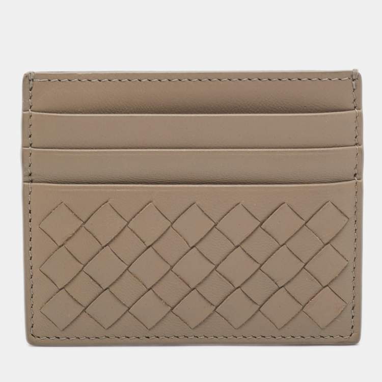 مملوكة مسبقًا Bottega Veneta Beige Intrecciato Leather Card Holder