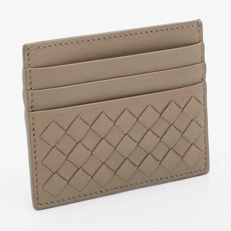 مملوكة مسبقًا Bottega Veneta Beige Intrecciato Leather Card Holder