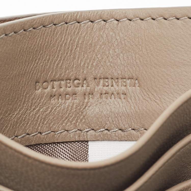 مملوكة مسبقًا Bottega Veneta Beige Intrecciato Leather Card Holder