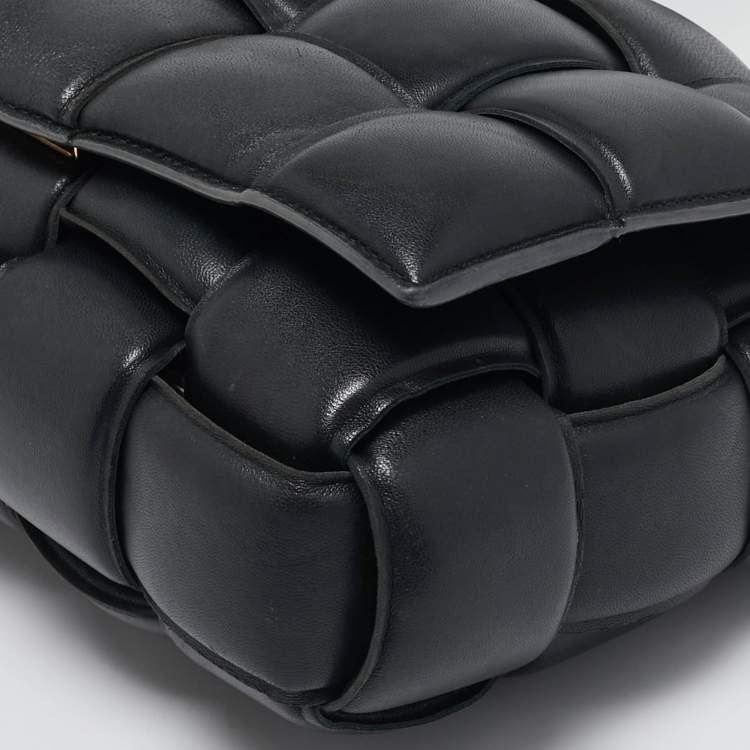 Pre Owned Bottega Veneta Black Intreccio Padded Leather Classic Cassette Shoulder Bag