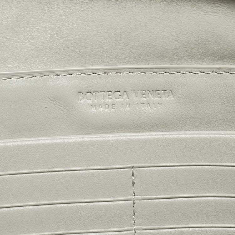 Pre Owned Bottega Veneta Grey Intrecciato Leather Zip Pochette