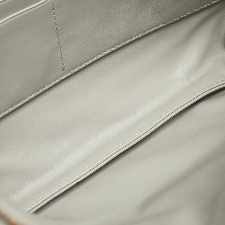 Pre Owned Bottega Veneta Grey Intrecciato Leather Zip Pochette