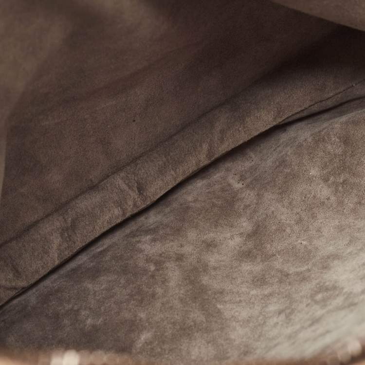 Pre Owned Bottega Veneta Bronze Intrecciato Leather Small Veneta Hobo